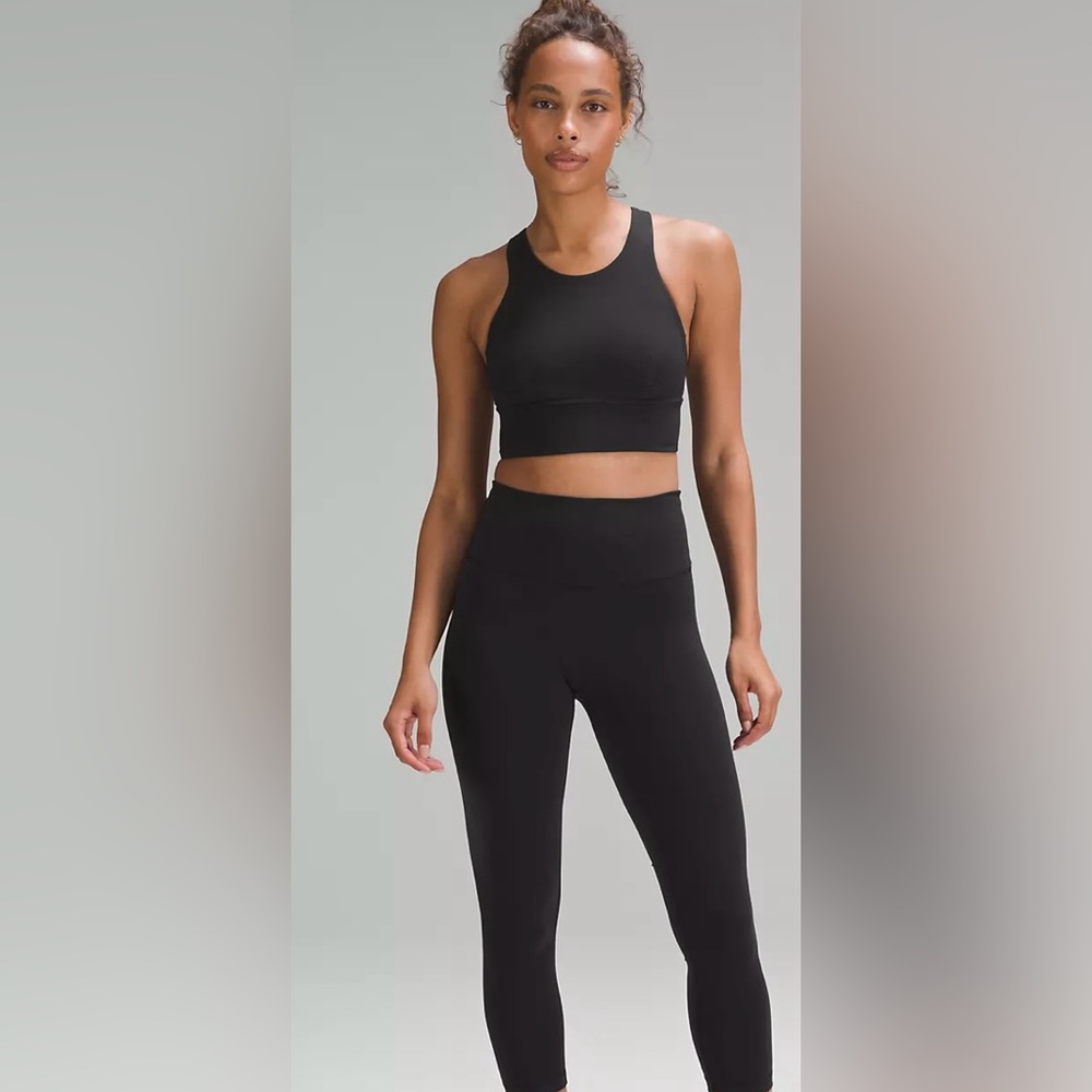 White Lululemon Wunder Train Longline Bra